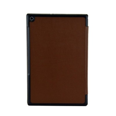 Sony Xperia Tablet Z2 atverčiamas rudas odinis dėklas (sulankstomas) / Priedai.lt