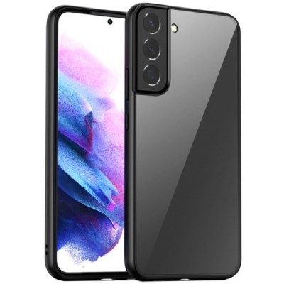 Samsung Galaxy S22 5G (SM-S901X) elegants „IPAKY“ Slim dzidrs (caurspīdīgs) silikona apvalks (apmales melnā krāsā) | Vacins.lv