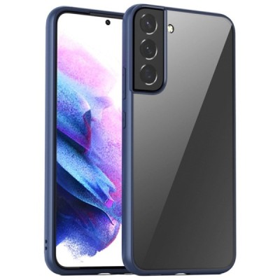 Samsung Galaxy S22 5G (SM-S901X) elegants „IPAKY“ Slim dzidrs (caurspīdīgs) silikona apvalks (apmales zilā krāsā) | Vacins.lv