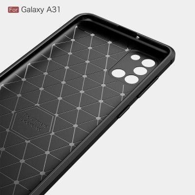 Samsung Galaxy A31 (A315F) Carbon kieto silikono TPU juodas dėklas - nugarėlė | Priedai.lt