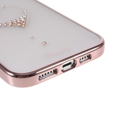 Apple iPhone 13 Pro Max elegants Kingxbar Crystal Love Swarovski dzidrs (caurspīdīgs) rozs plastmasas apvalks ar kristāliem | Va