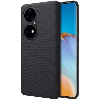 Huawei P50 Pro Nillkin Frosted Shield juodas plastikinis dėklas, nugarėlė | Priedai.lt