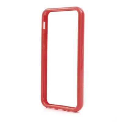 Apple iPhone 5 / 5S klasiskais sarkans cieta silikona rāmis (sānu apmale, bamperis) / Vacins.lv