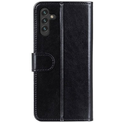 Samsung Galaxy A13 5G (A04s) atverčiamas juodas odinis dėklas - piniginė | Priedai.lt