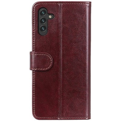 Samsung Galaxy A13 5G (A04s) atvēramais ādas brūns maciņš (maks) | Vacins.lv