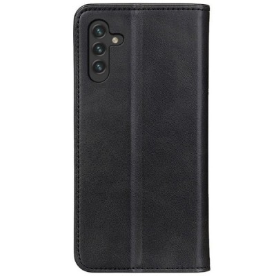 Samsung Galaxy A13 5G (A04s) „Split“ juodas odinis atverčiamas dėklas - knygutė | Priedai.lt