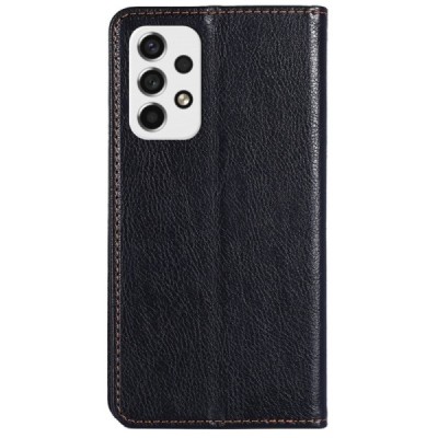 Samsung Galaxy A53 5G (SM-A536B) Solīds melns ādas atvērams maciņš | Vacins.lv