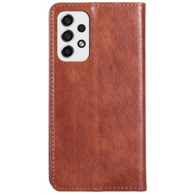 Samsung Galaxy A53 5G (SM-A536B) Solīds brūns ādas atvērams maciņš | Vacins.lv