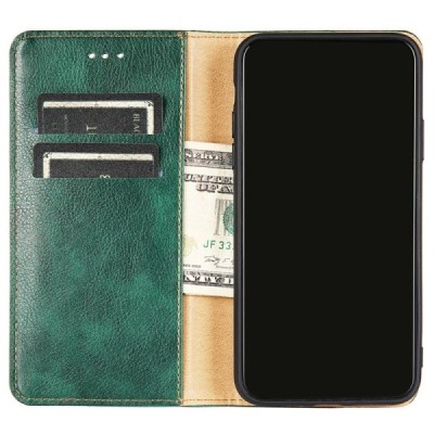 Samsung Galaxy A53 5G (SM-A536B) Solīds zaļš ādas atvērams maciņš | Vacins.lv