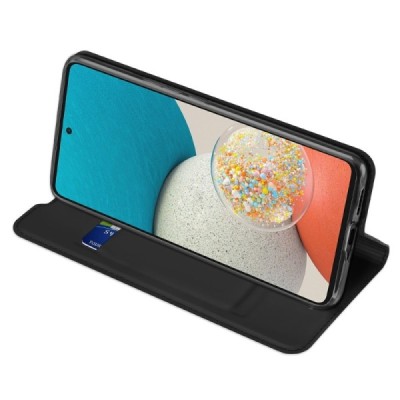 Samsung Galaxy A53 5G (SM-A536B) „Dux Ducis“ Skin sērijas melns ādas atvērams maciņš | Vacins.lv