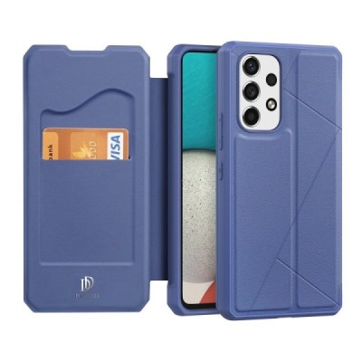 Samsung Galaxy A53 5G (SM-A536B) Dux Ducis Skin X sērijas zils ādas atvērams maciņš | Vacins.lv