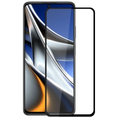 Xiaomi Poco X4 Pro „Mocolo“ 2.5D Tempered Glass melns ekrāna aizsargstikls | Vacins.lv