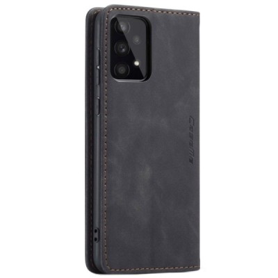Samsung Galaxy A53 5G (SM-A536B) CaseMe Retro solīds atvēramais ādas melns maciņš - maks | Vacins.lv