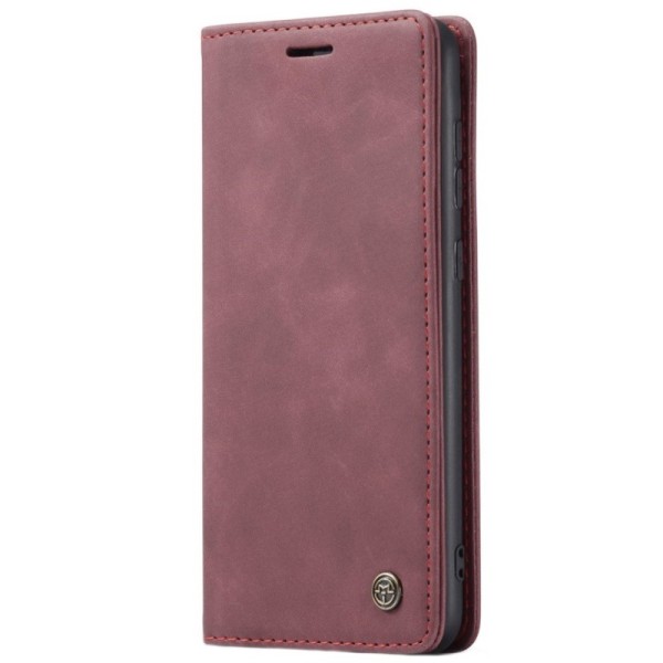 „CaseMe“ Retro solīds atvēramais ādas maciņš - bordo (Galaxy A53)