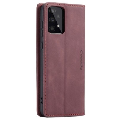 Samsung Galaxy A53 5G (SM-A536B) CaseMe Retro solīds atvēramais ādas bordo maciņš - maks | Vacins.lv