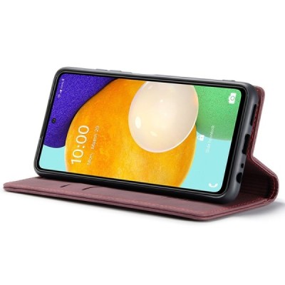 Samsung Galaxy A53 5G (SM-A536B) CaseMe Retro solīds atvēramais ādas bordo maciņš - maks | Vacins.lv