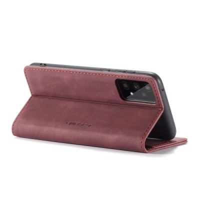 Samsung Galaxy A53 5G (SM-A536B) CaseMe Retro solīds atvēramais ādas bordo maciņš - maks | Vacins.lv