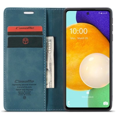 Samsung Galaxy A53 5G (SM-A536B) CaseMe Retro solīds atvēramais ādas zaļš maciņš - maks | Vacins.lv