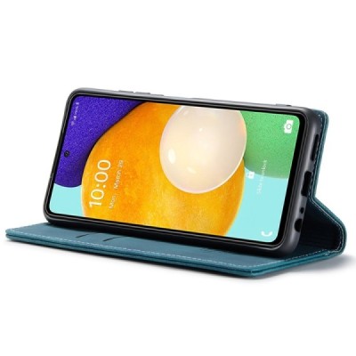 Samsung Galaxy A53 5G (SM-A536B) CaseMe Retro solīds atvēramais ādas zaļš maciņš - maks | Vacins.lv