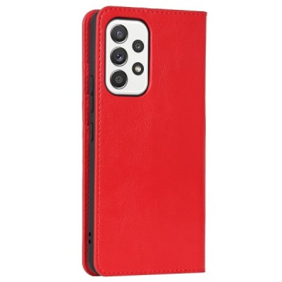 „Deluxe“ Samsung Galaxy A53 5G (SM-A536B) sarkans ādas atvērams maciņš | Vacins.lv