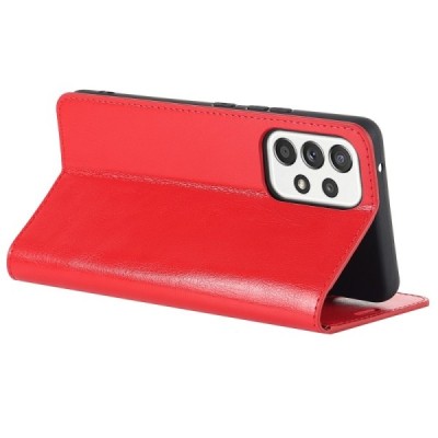 „Deluxe“ Samsung Galaxy A53 5G (SM-A536B) sarkans ādas atvērams maciņš | Vacins.lv