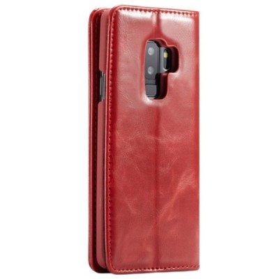 Samsung Galaxy S9+ (G965) „CaseMe“ solidus atverčiamas raudonas odinis dėklas - knygutė | Priedai.lt