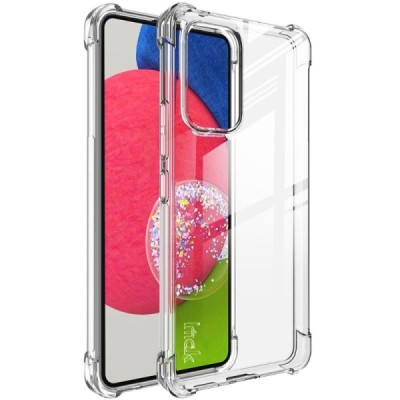Samsung Galaxy A53 5G (SM-A536B) Imak sustiprintos apsaugos kieto silikono TPU skaidrus dėklas - nugarėlė + apsauginė ekrano plė