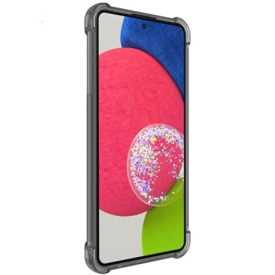 Samsung Galaxy A53 5G (SM-A536B) Imak pastiprinātas aizsardzības cieta silikona pelēks (TPU) dzidrs vāciņš + ekrāna aizsargplēve