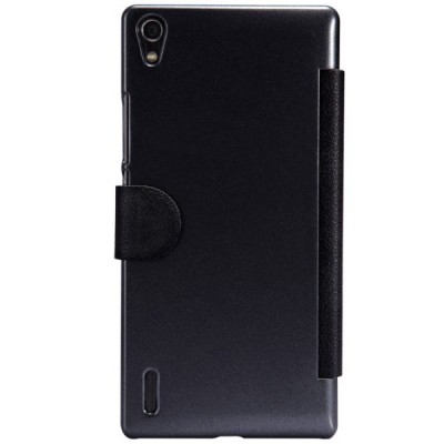 Huawei Ascend P7 juodas odinis atverčiamas Nillkin Fresh dėklas / Priedai.lt