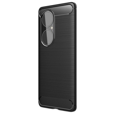 Huawei P50 Pro „Carbon“ cieta silikona (TPU) melns apvalks | vacins.lv