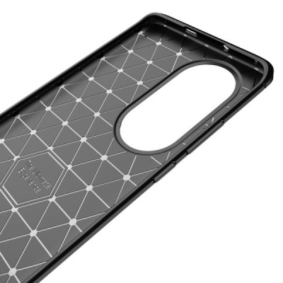Huawei P50 Pro „Carbon“ cieta silikona (TPU) melns apvalks | vacins.lv
