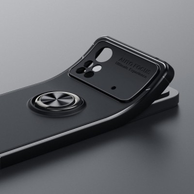 Xiaomi Poco X4 Pro „Ring“ Kickstand (TPU) juodas dėklas - nugarėlė | Priedai.lt