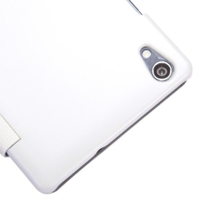 Huawei Ascend P7 baltas odinis atverčiamas Nillkin Fresh dėklas / Priedai.lt