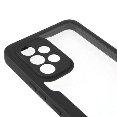 Samsung Galaxy A53 5G (SM-A536B) „Frame“ 360 (dzidrs) melns cieta silikona (TPU) apvalks | vacins.lv