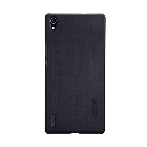 „Nillkin“ Frosted Shield dėklas - juodas + apsauginė ekrano plėvelė (Ascend P7)