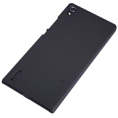 Nillkin Frosted Shield Huawei Ascend P7 juodas plastikinis dėklas + apsauginė ekrano plėvelė / Priedai.lt