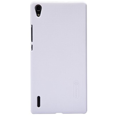 Huawei Ascend P7 Nillkin Frosted Shield balts plastmasas futrālis + ekrāna aizsargplēve / Vacins.lv