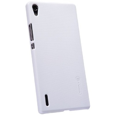 Huawei Ascend P7 Nillkin Frosted Shield balts plastmasas futrālis + ekrāna aizsargplēve / Vacins.lv