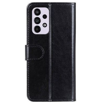 Samsung Galaxy A33 5G (SM-A336E) atvēramais ādas melns maciņš (maks) | Vacins.lv