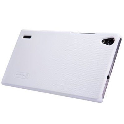 Huawei Ascend P7 Nillkin Frosted Shield balts plastmasas futrālis + ekrāna aizsargplēve / Vacins.lv