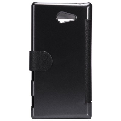 Sony Xperia M2 „Nillkin“ Fresh atvēramais melns futrālis / Vacins.lv