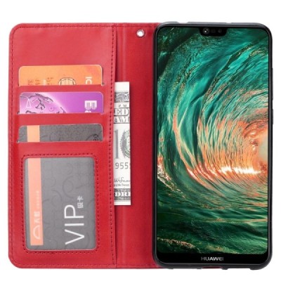 Greznais „Comma“ sērijas ādas atvērams sarkans Huawei P30 futrālis | Vacins.lv