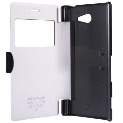 Sony Xperia M2 „Nillkin“ Fresh atvēramais melns futrālis / Vacins.lv