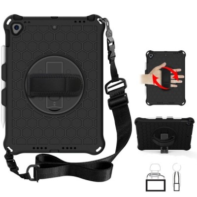 Apple iPad 10.2 (2019) „Honeycomb“ pastiprinātas aizsardzības melns vāciņš | Vacins.lv