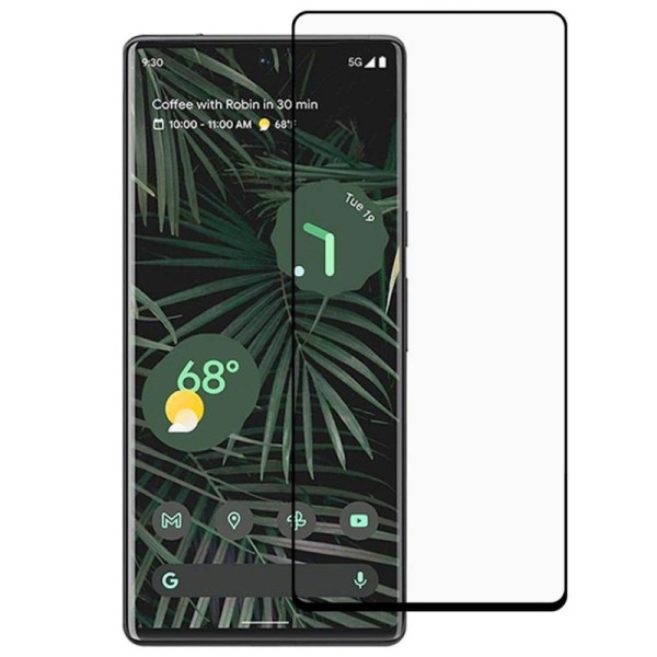 „Premium“ Tempered Glass pilnai dengiantis apsauginis ekrano stiklas 0.2 mm - juodas (Pixel 6 Pro)