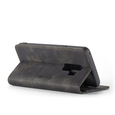 Samsung Galaxy S9+ (G965) CaseMe Retro solīds atvēramais ādas melns maciņš - maks | Vacins.lv