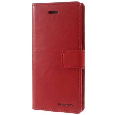 Mercury Blue Moon Fix atverčiamas Apple iPhone 7 (iPhone 8) raudonas odinis dėklas - piniginė / Priedai.lt