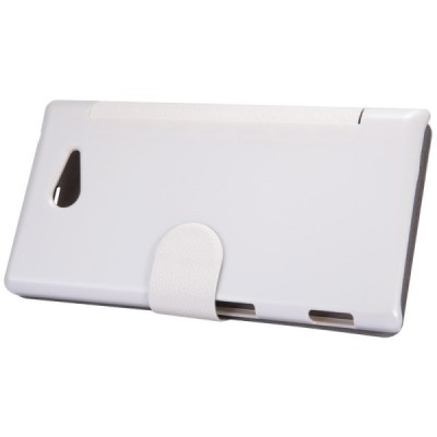 Sony Xperia M2 baltas odinis atverčiamas Nillkin Fresh dėklas / Priedai.lt