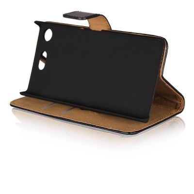 Sony Xperia XZ1 Compact atvēramais ādas melns Casual vāciņš (maks) | Vacins.lv