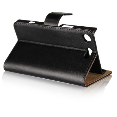 Sony Xperia XZ1 Compact atvēramais ādas melns Casual vāciņš (maks) | Vacins.lv